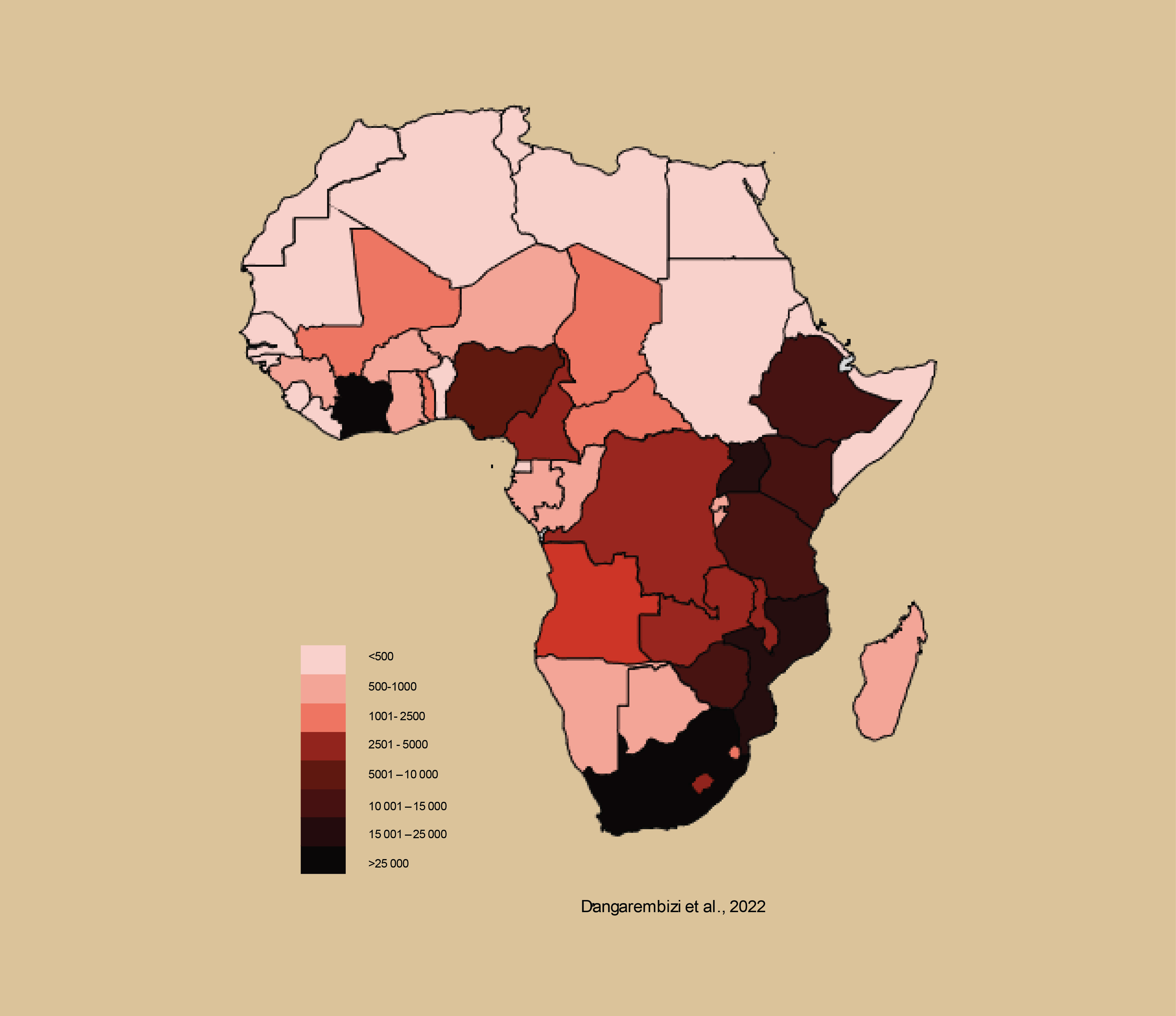 Africa incidence map